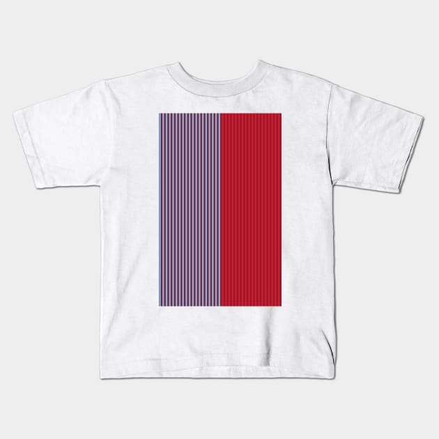 Aston Villa Retro 1988 Claret and Blue Home Striped Halves Kids T-Shirt by Culture-Factory